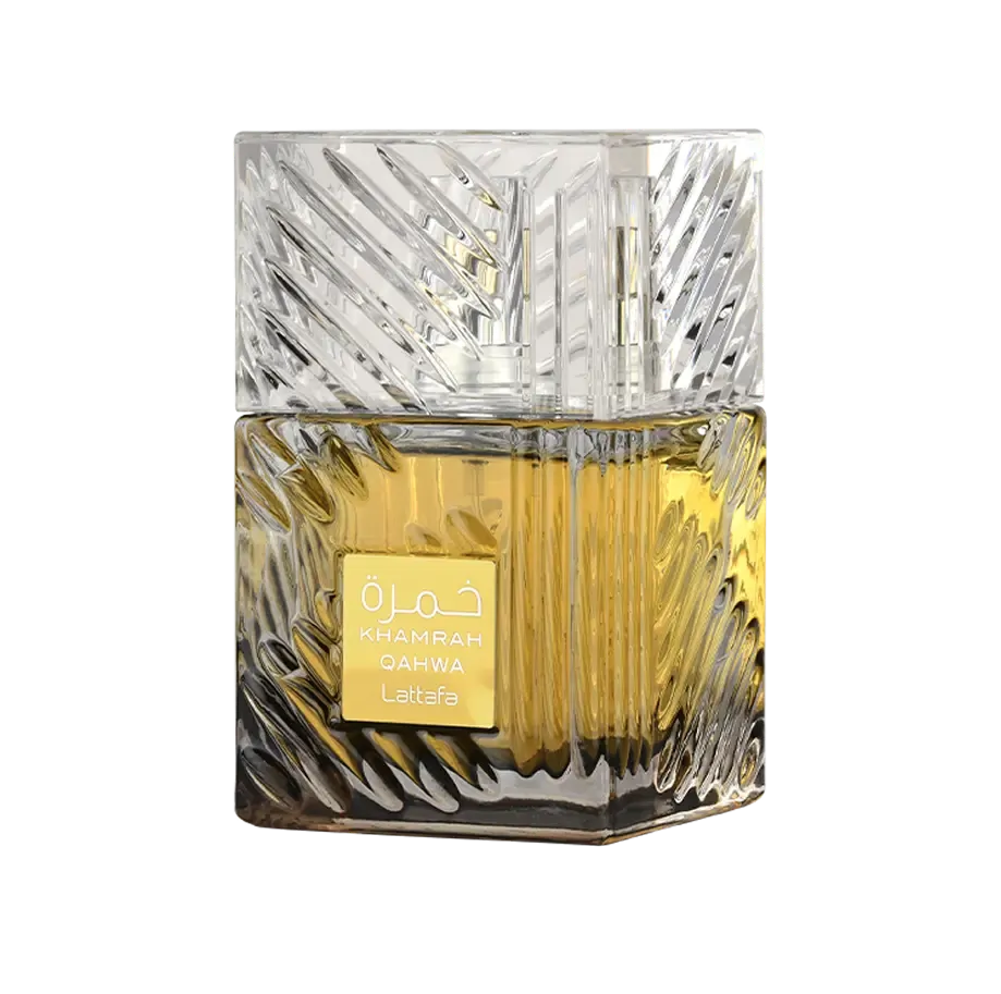 Lattafa Khamrah Qahwa perfume bottle 100ml front view