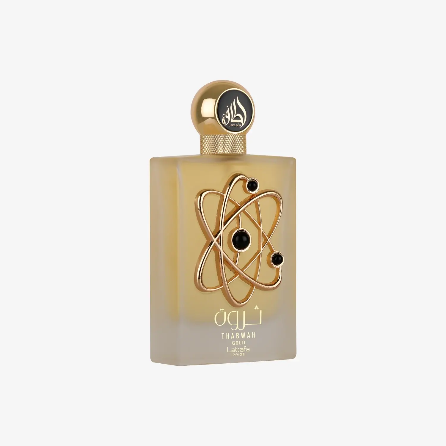 Lattafa Pride Tharwah Gold perfume bottle 100ml front view