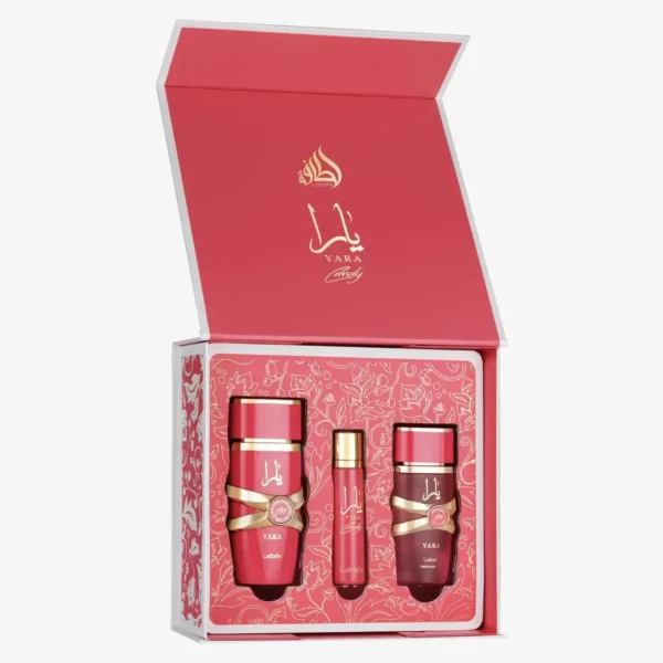 Lattafa Yara Candy Gift Set Travel Spray + Hair Mist bottle